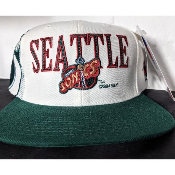 NEW Seattle Sonics 1995 LASER Sports Specialties snapback hat NBA Draft vtg NWT - Picture 1 of 5